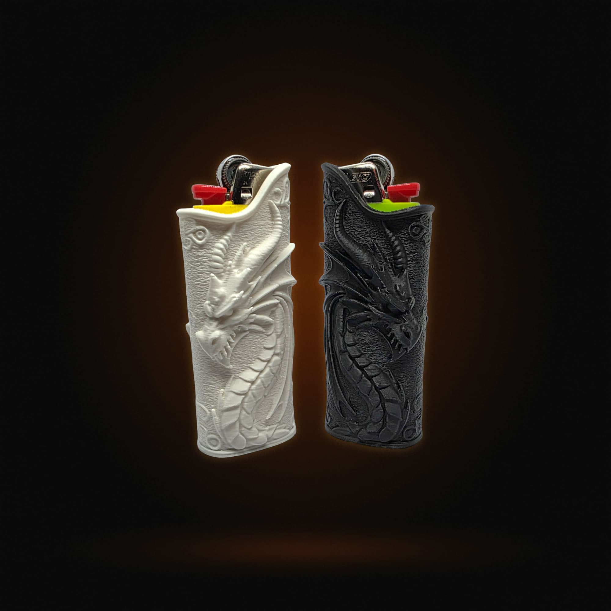 Dragon-themed BIC lighter covers